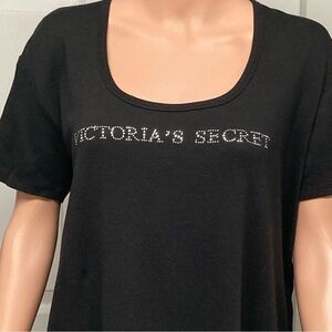 NEW Victoria’s Secret in original shipping bag, Black sleep tee rhinestones sz S